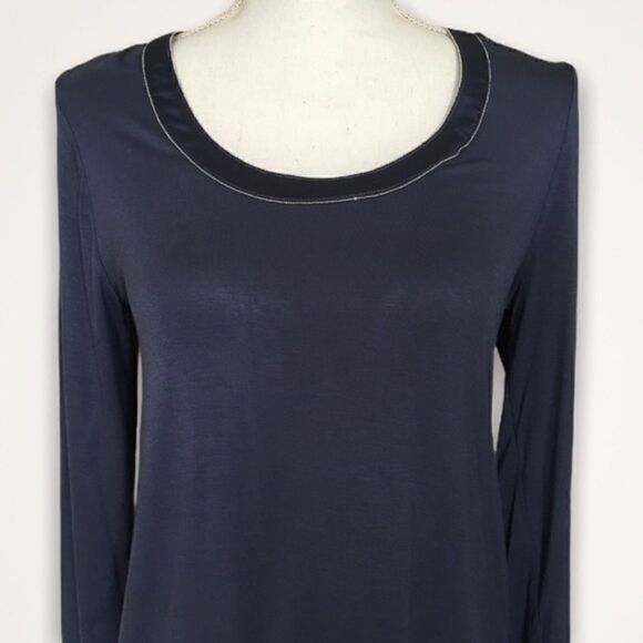 WHBM Blue Layered Long Sleeve Top - Picture 4 of 8
